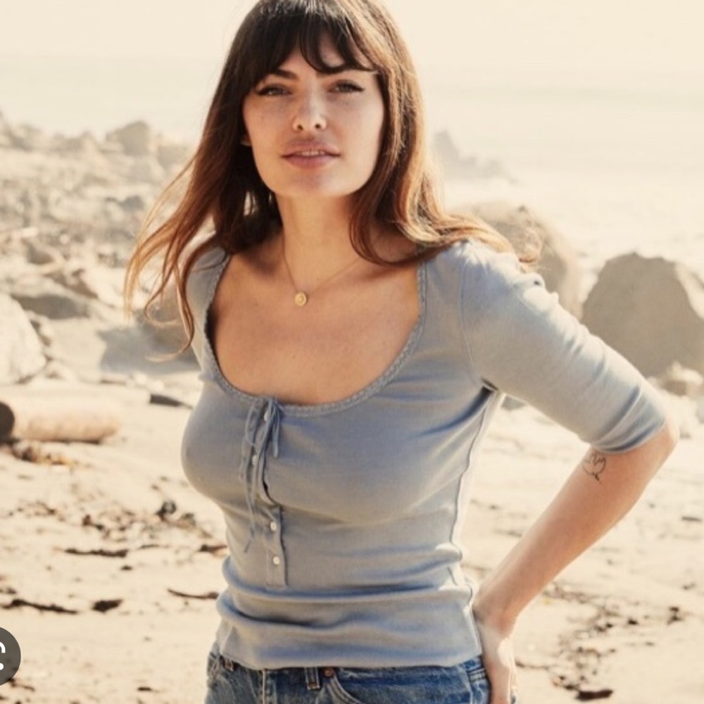 Rare DÔEN Bea Top in Prairie Blue